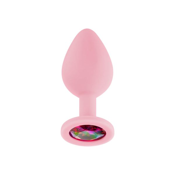 Luv Inc Jp32 Jeweled Medium Plug Silicone with 3-Piece Interchangeable Gems Pink - Image 3