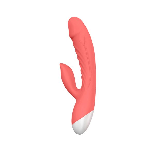 Luv Inc Rv20 Rabbit Vibrator Rechargeable Silicone Dual Stimulator Coral - Image 2