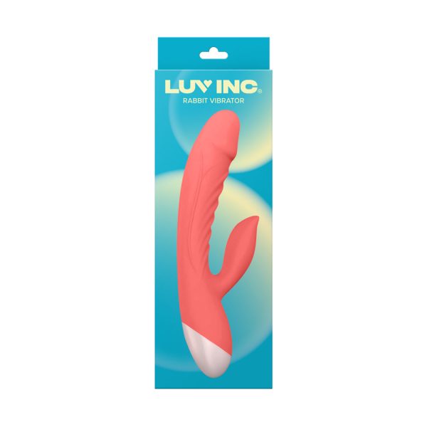 Luv Inc Rv20 Rabbit Vibrator Rechargeable Silicone Dual Stimulator Coral - Image 3