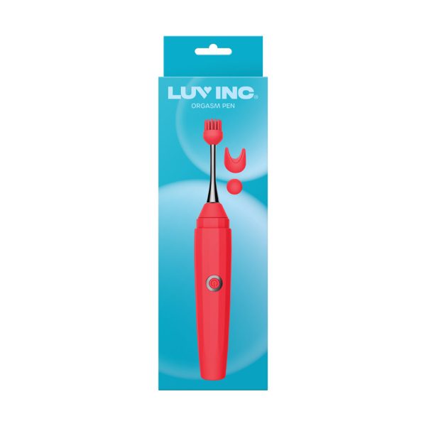 Luv Inc Op10 Orgasm Pen Rechargeable Pinpoint Vibrator with 3 Attachments Red - Image 6