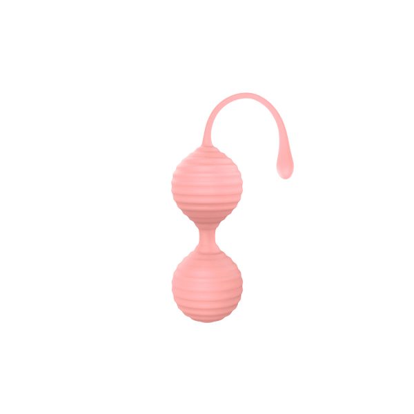 Luv Inc Kg88 Kegel Balls Ribbed Silicone 2-Piece Set Light Pink - Image 6