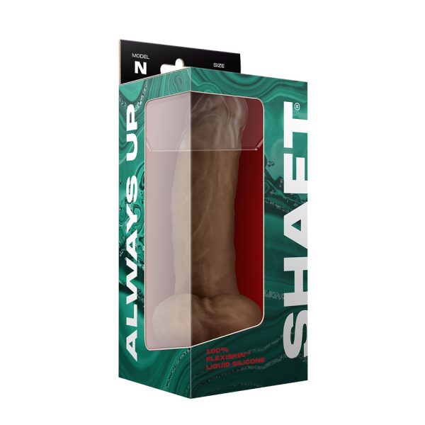 Shaft Model N: 9.5 in. Dual Density Silicone Dildo with Balls Oak - Image 4