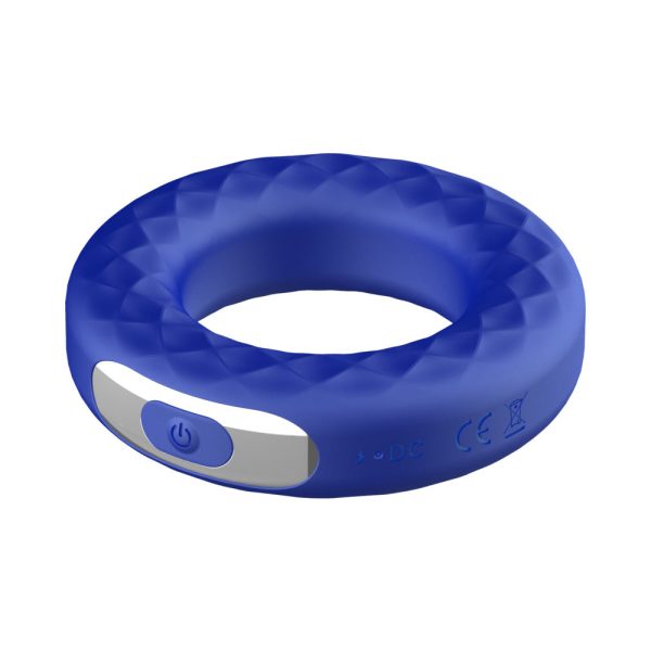 Forto F-15 Rechargeable Silicone Vibrating Cockring Blue - Image 4