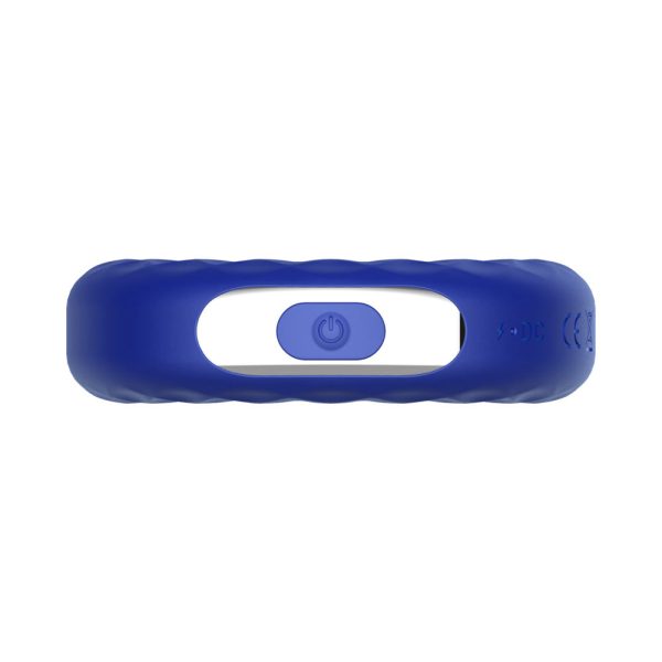 Forto F-15 Rechargeable Silicone Vibrating Cockring Blue - Image 5