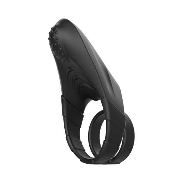 Forto F-48 Rechargeable Silicone Perineum Vibrating Double Cockring Black - Image 2