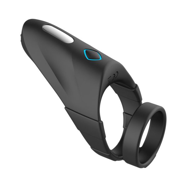 Forto F-48 Rechargeable Silicone Perineum Vibrating Double Cockring Black - Image 4