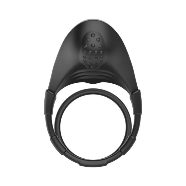 Forto F-48 Rechargeable Silicone Perineum Vibrating Double Cockring Black - Image 7