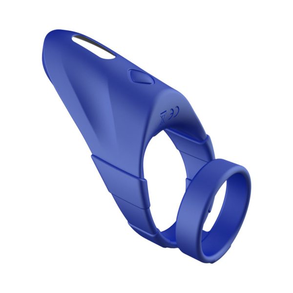 Forto F-48 Rechargeable Silicone Perineum Vibrating Double Cockring Blue - Image 4