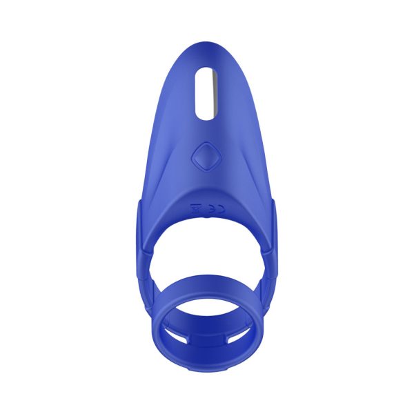Forto F-48 Rechargeable Silicone Perineum Vibrating Double Cockring Blue - Image 5