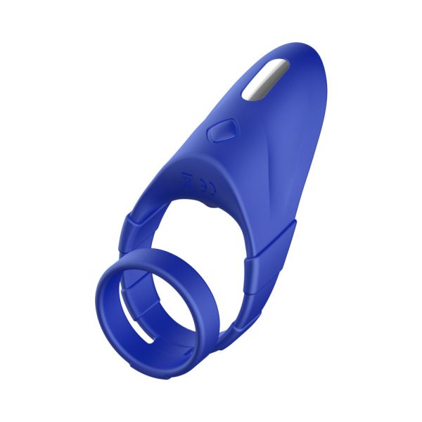 Forto F-48 Rechargeable Silicone Perineum Vibrating Double Cockring Blue - Image 6