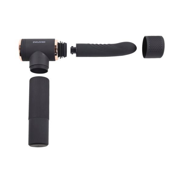 Evolved Too Hot To Handle Rechargeable Silicone Thrusting Sex Machine Black - Image 2
