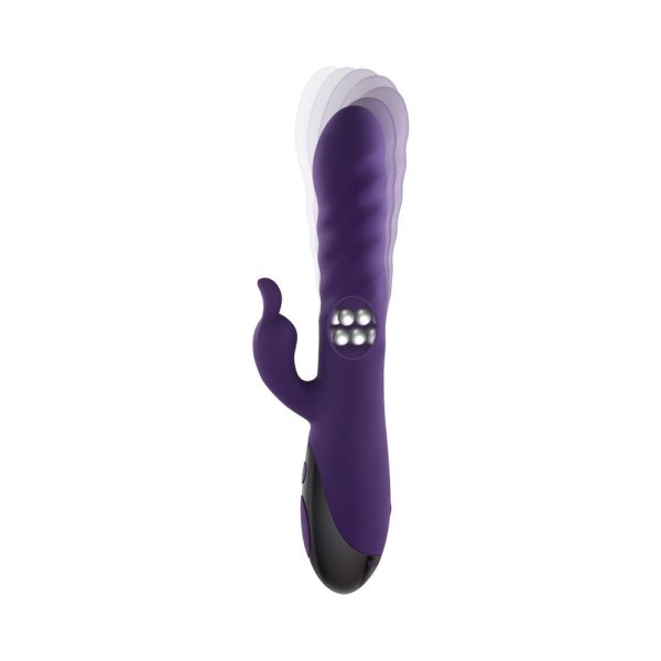 Evolved Rascally Rabbit Rechargeable Thrusting Swirling Silicone Vibrator Purple - Image 7