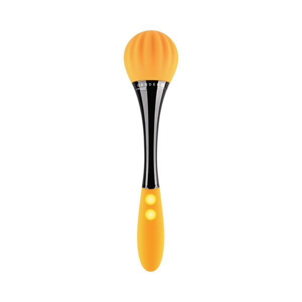 Gender X Sunflower Rechargeable Dual-Ended Silicone Wand Vibrator Yellow - Image 3