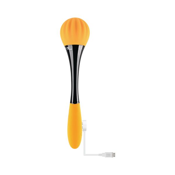 Gender X Sunflower Rechargeable Dual-Ended Silicone Wand Vibrator Yellow - Image 5
