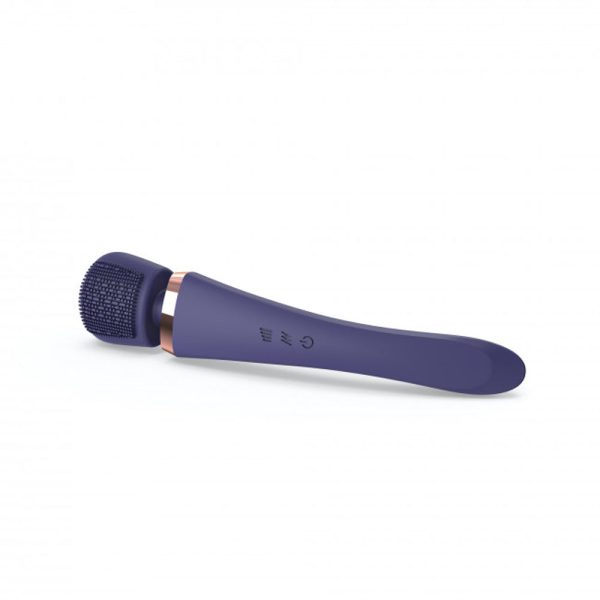 Love to Love Brush Crush Rechargeable Textured Head Wand Vibrator Midnight Indigo - Image 5