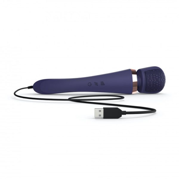 Love to Love Brush Crush Rechargeable Textured Head Wand Vibrator Midnight Indigo - Image 10