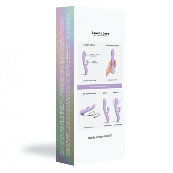 Love to Love Bunny & Clyde Rechargeable Tapping Rabbit Silicone Vibrator Viva Mauve - Image 2
