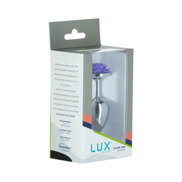 Lux Active Rose Metal Butt Plug 3 in. Purple - Image 5