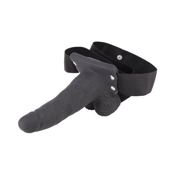 Erection Assistant Hollow Strap-On Vibrating 6 in. Black - Image 2