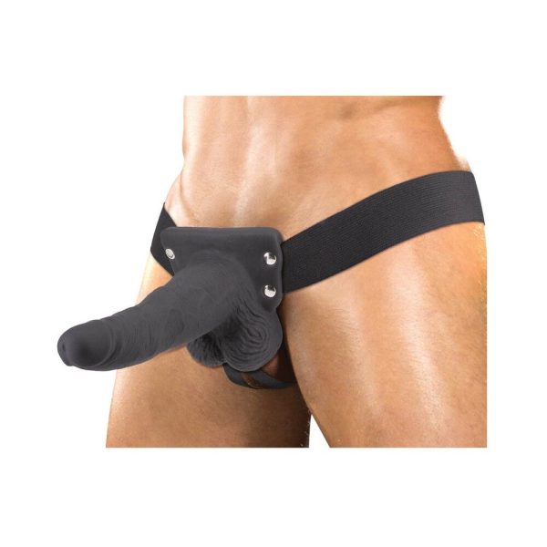 Erection Assistant Hollow Strap-On Vibrating 6 in. Black - Image 3