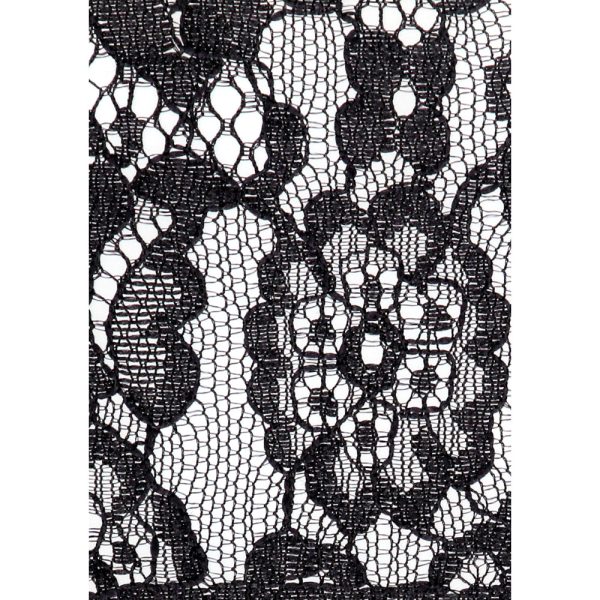 Ouch! Black & White Lace Mask With Elastic Straps Blindfold Black - Image 5