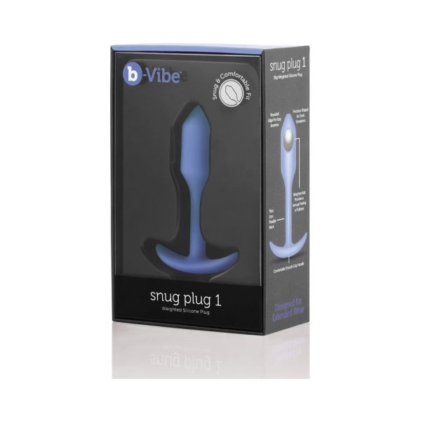 B-Vibe Snug Plug 1 Weighted Silicone Anal Plug Violet - Image 2