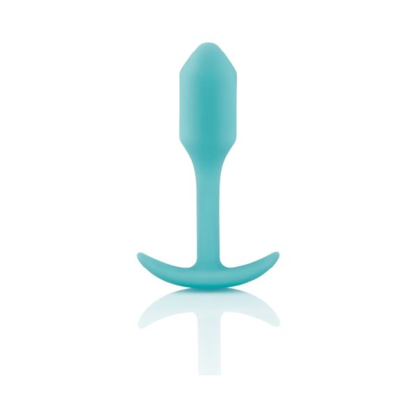 b-Vibe Snug Plug 1 Weighted Silicone Anal Plug Mint - Image 3
