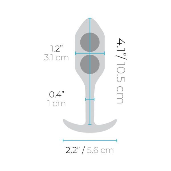b-Vibe Snug Plug 2 Weighted Silicone Anal Plug Coral - Image 7