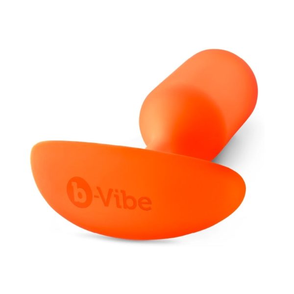 b-Vibe Snug Plug 3 Weighted Silicone Anal Plug Orange - Image 5
