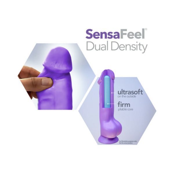 Au Naturel Bold Jack 7 in. Posable Dual Density Dildo Purple - Image 7