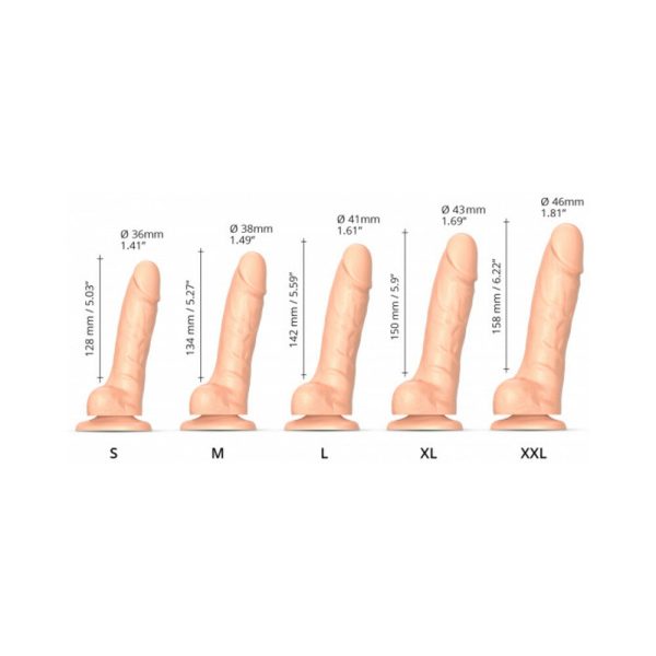 Strap-On-Me Realistic Collection Sliding Skin Dual-Density Silicone Dildo Vanilla S - Image 4