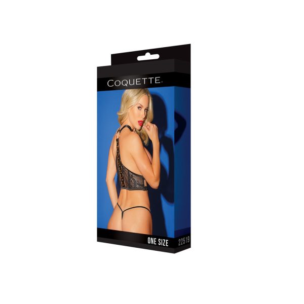 Black Label Harness with Adjustable Choker Black/Rose Gold OS Hanging - Image 9