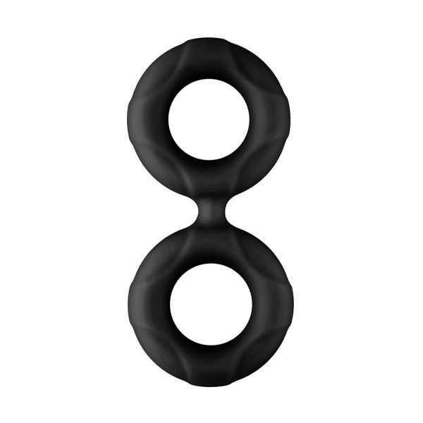 Forto F-81 Liquid Silicone Cock & Ball Double Ring Small Black - Image 2