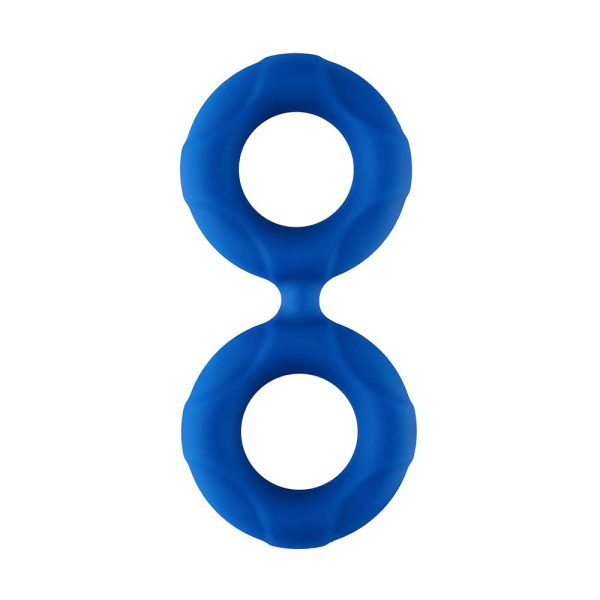 Forto F-81 Liquid Silicone Cock & Ball Double Ring Small Blue - Image 2
