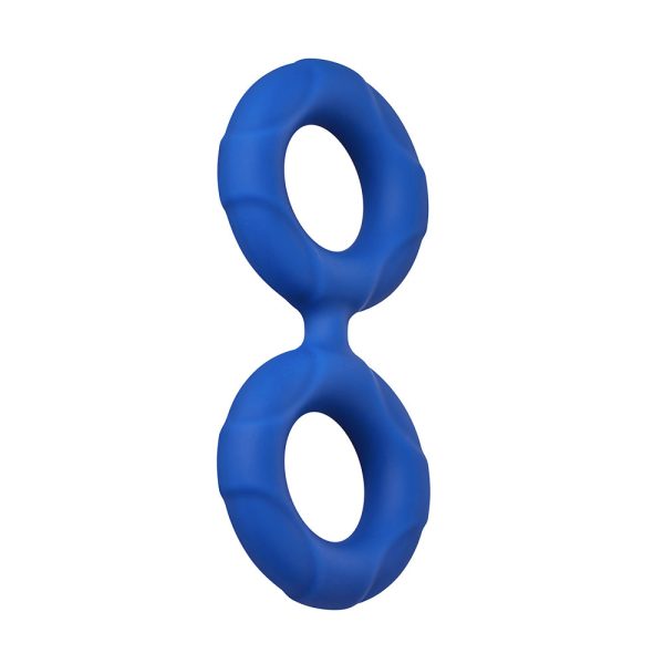 Forto F-81 Liquid Silicone Cock & Ball Double Ring Large Blue - Image 3