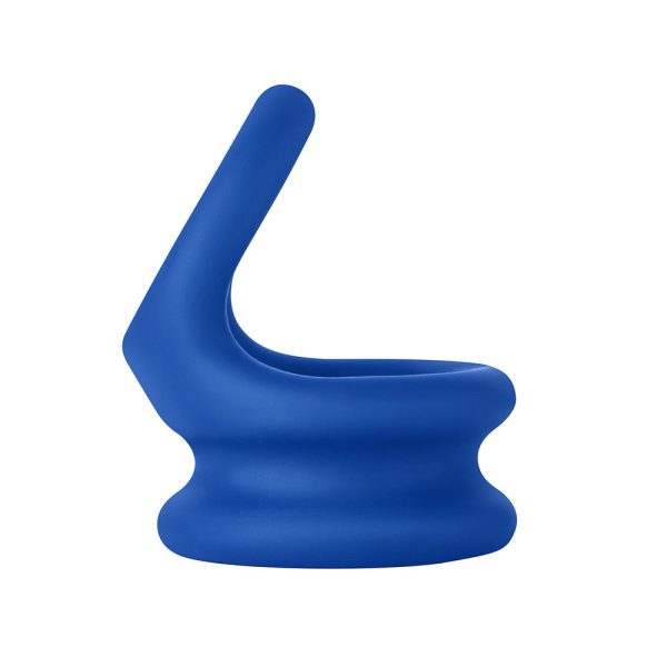 Forto F-20 Liquid Silicone Cockring & Ball Stretcher Medium Blue - Image 3