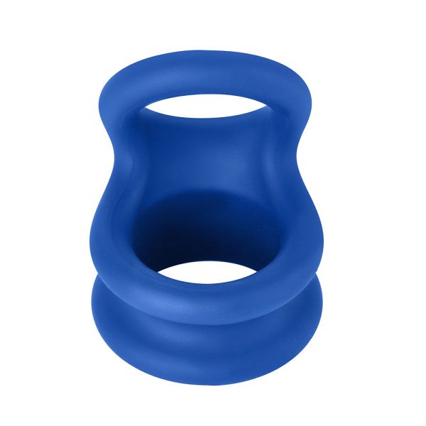 Forto F-20 Liquid Silicone Cockring & Ball Stretcher Large Blue - Image 2