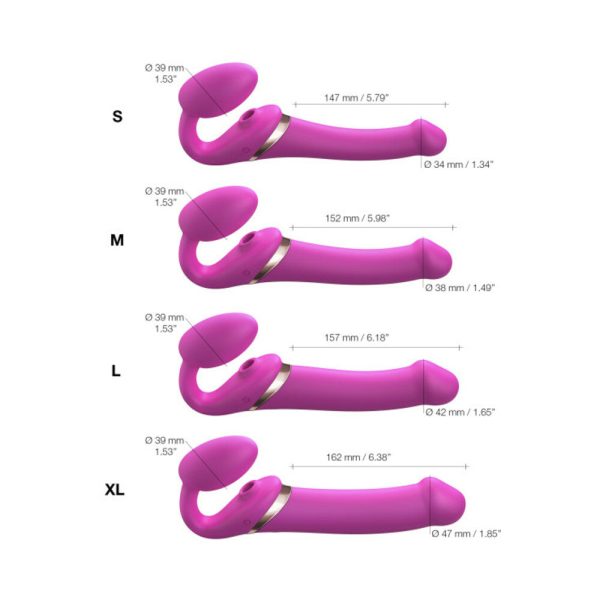 Strap-On-Me Multi Orgasm Bendable Strapless Strap-On Fuchsia Large - Image 7