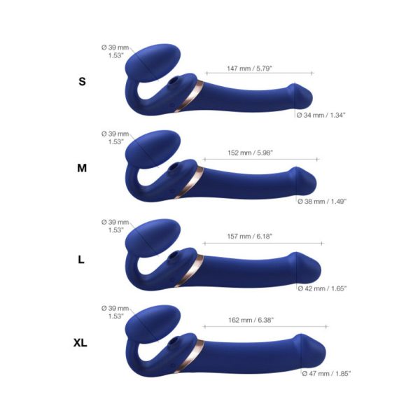 Strap-On-Me Rechargeable Remote-Controlled Multi Orgasm Bendable Strapless Strap-On Night Blue Small - Image 4