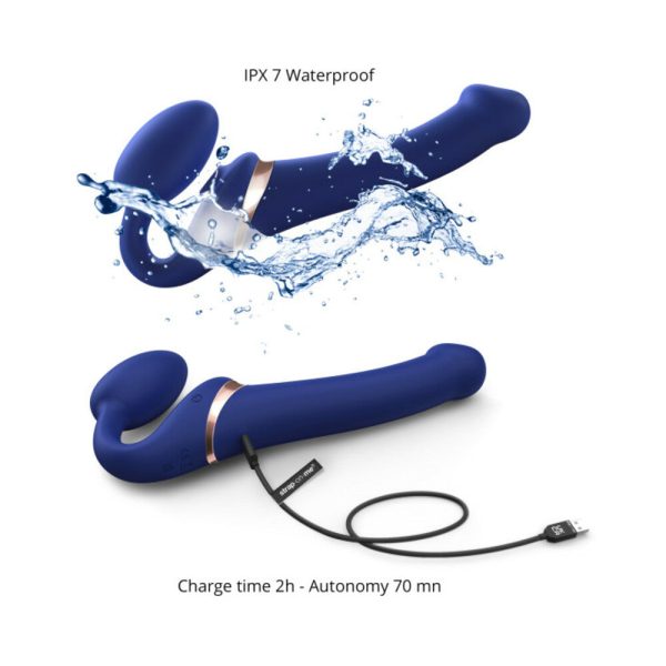 Strap-On-Me Rechargeable Remote-Controlled Multi Orgasm Bendable Strapless Strap-On Night Blue Small - Image 6