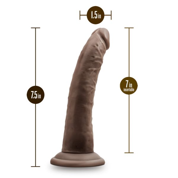 Dr. Skin Plus Realistic 7 in. Triple Density Posable Dildo Brown - Image 6