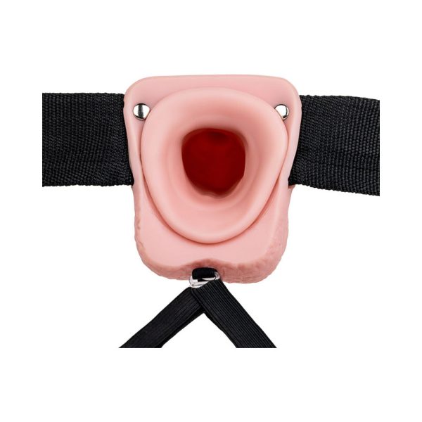 RealRock Realistic 7 in. Hollow Strap-On With Balls Beige - Image 5