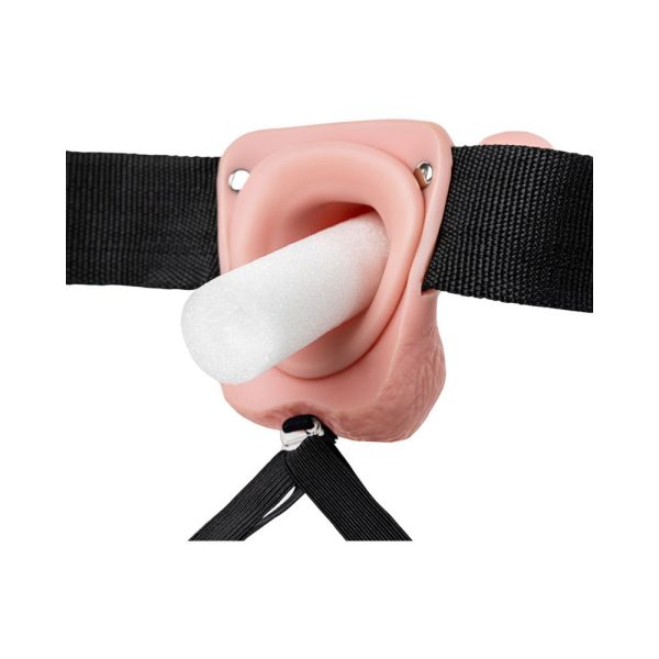 RealRock Realistic 7 in. Hollow Strap-On With Balls Beige - Image 6