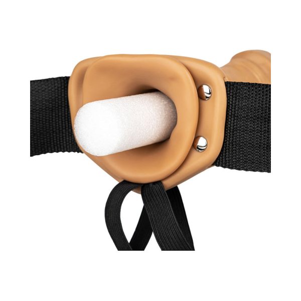 RealRock Realistic 6 in. Hollow Strap-On Tan - Image 6