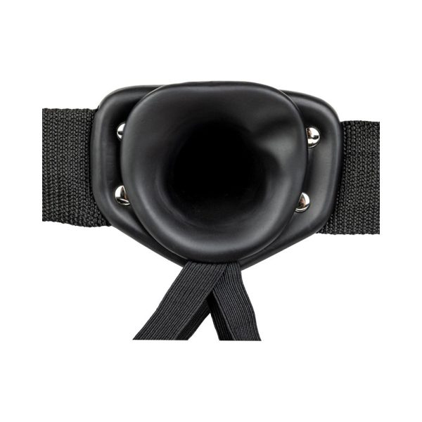 RealRock Realistic 6 in. Hollow Strap-On Black - Image 5