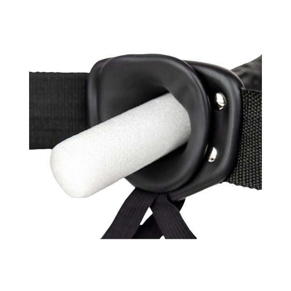 RealRock Realistic 6 in. Hollow Strap-On Black - Image 6