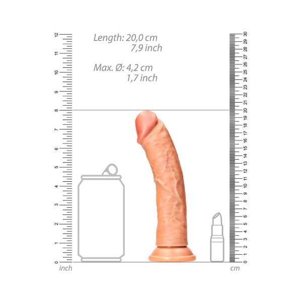 RealRock Realistic 7 in. Curved Dildo With Suction Cup Tan - Image 6