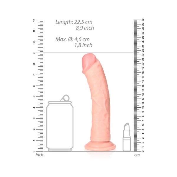 RealRock Realistic 8 in. Curved Dildo With Suction Cup Beige - Image 7