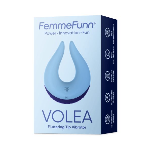 FemmeFunn Volea Rechargeable Silicone Fluttering Tip Vibrator Light Blue - Image 5