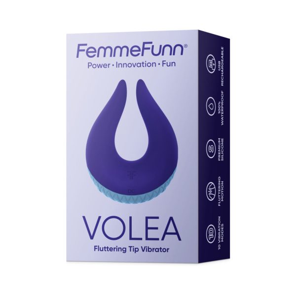 FemmeFunn Volea Rechargeable Silicone Fluttering Tip Vibrator Dark Purple - Image 5